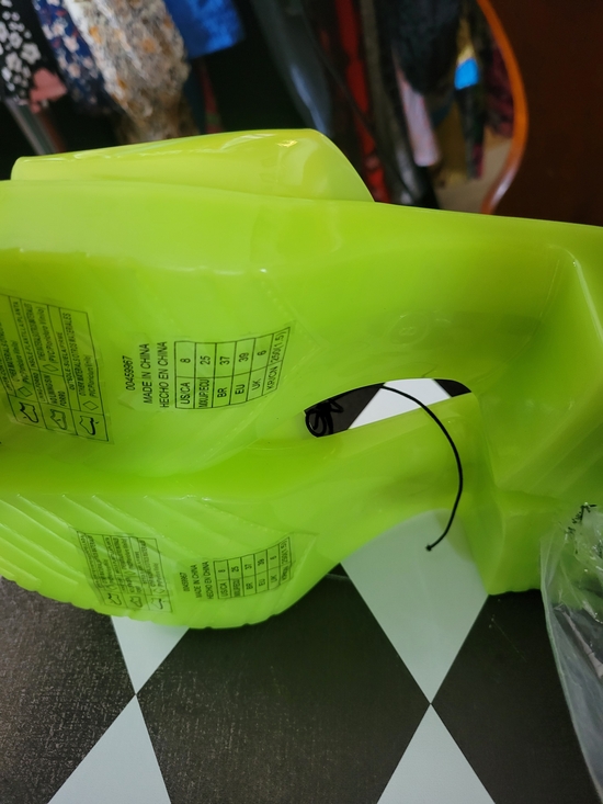 Barbie Neon Lime Green Slip-On Pool Slides - Picture 4 of 6